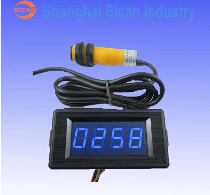 24V 4Digit û LED ī  ܼ    ġ/24V 4Digit Blue LED Counter Meter+Infrared proximity switch photoelectric sensor
